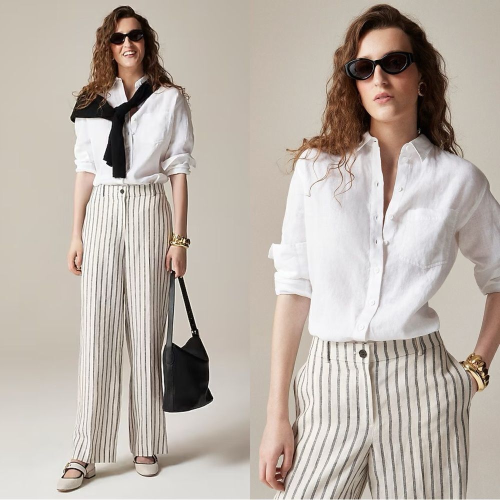 NWT J CREW Garçon classic shirt in Baird McNutt Irish linen in white